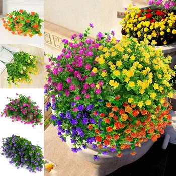 

8pcs Artificial Flower Artificial Ivy Flower Vine Garland Hanging Home Garden Trailing Basket Plants