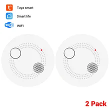 CPVan 2 шт./лот WiFi детектор дыма Tuya APP Беспроводная дымовая сигнализация пожарная защита пожарный детектор для домашняя система охранной сигнализации