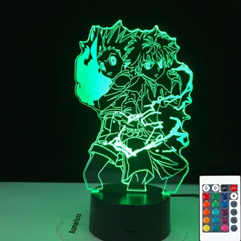 

Gon and Killua Figure 3D Night Light Anime Hunter X Hunter Nightlight for Kid Bedroom Decor Lighting Child Remote Gift Lamp