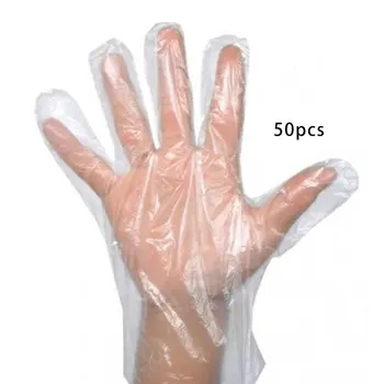 

Food Plastic Gloves Pe Eco-Friendly Fruit Vegetable Gloves Disposable Gloves For Restaurant Kitchen Bbq 50/100Pcs