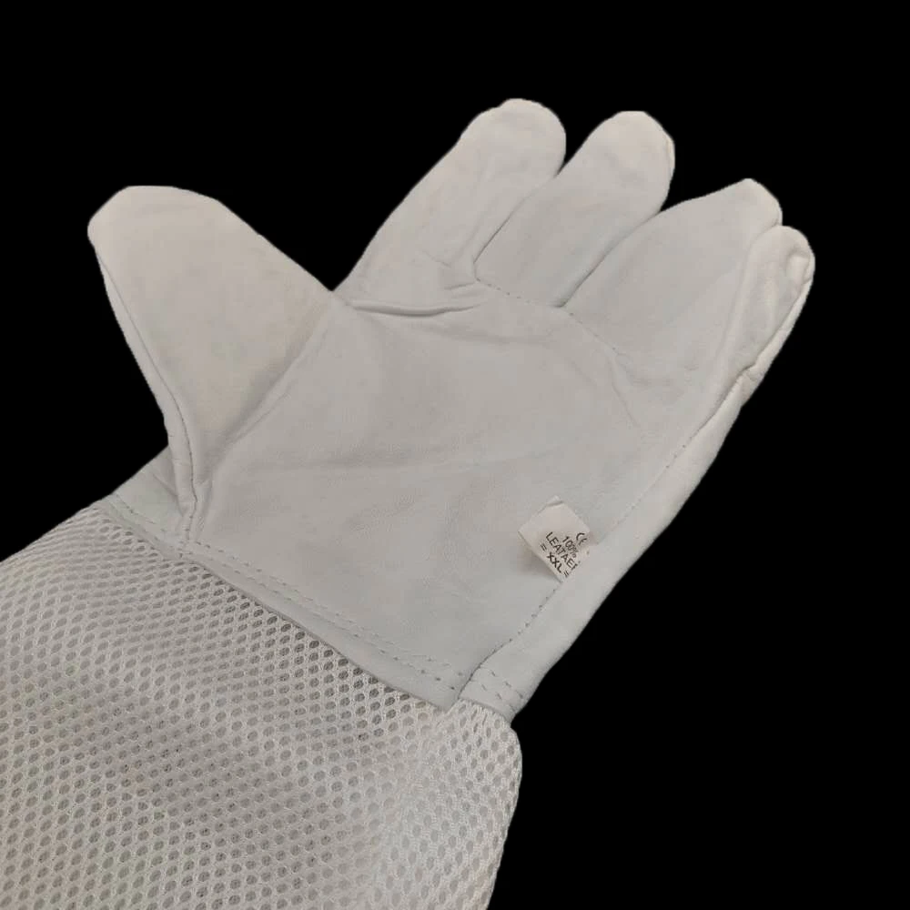 3D Breathable Beekeeping Protective Gloves Goatskin Vented Beekeeper Anti Bite Protection Long Sleeves Apiculture Supplies