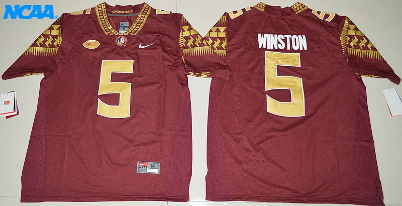 Новое поступление, высокое качество, Jameis Winston#5, футболки для колледжа, ограниченная серия, майки, S-XXXL