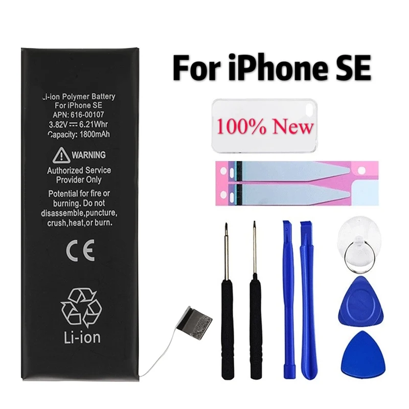 100% original for Apple Iphone Se 5SE High Capacity Battery 1800 Mah Batteries + Carrying Tools Stand Phone Holder Stickers 100% original for Apple Iphone Se 5SE High Capacity Battery 1800 Mah Batteries + Carrying Tools Stand Phone Holder Stickers