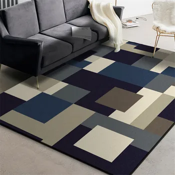 

Fashion Box Stitching Rug Modern Black Blue Lime Geometric Carpet Kitchen Bathroom Floor Mat Living Room Bedroom Bed Blanket