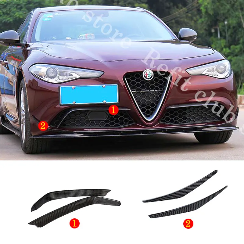 

Carbon Fiber Front Lip Wrap Angle Wind Knife Sidewind Knife Sticker For Alfa Romeo Giulia Accessories Car Exterior Modification