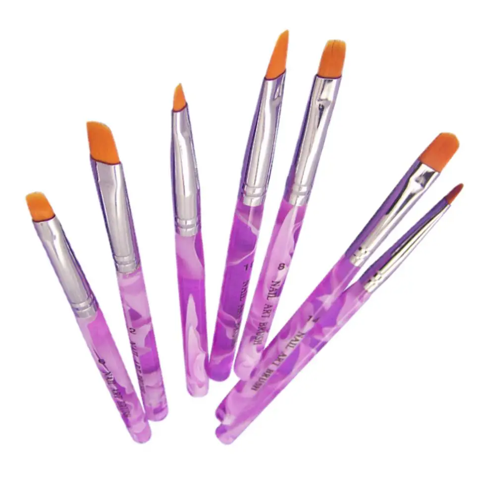 7Pcs/Set Manicure Brushes Set For Nail Art Painting Dotting Design Brush Kit Gel Varnishes Tools | Красота и здоровье