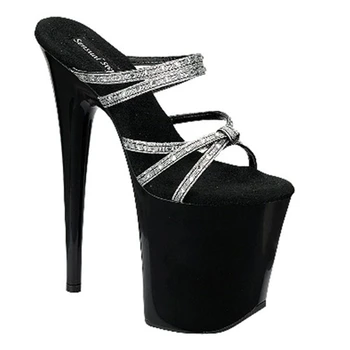 

Sandals for women in summer 2019 new chunky heels with leggings and versatile rhinestones for women in sexy platform heels