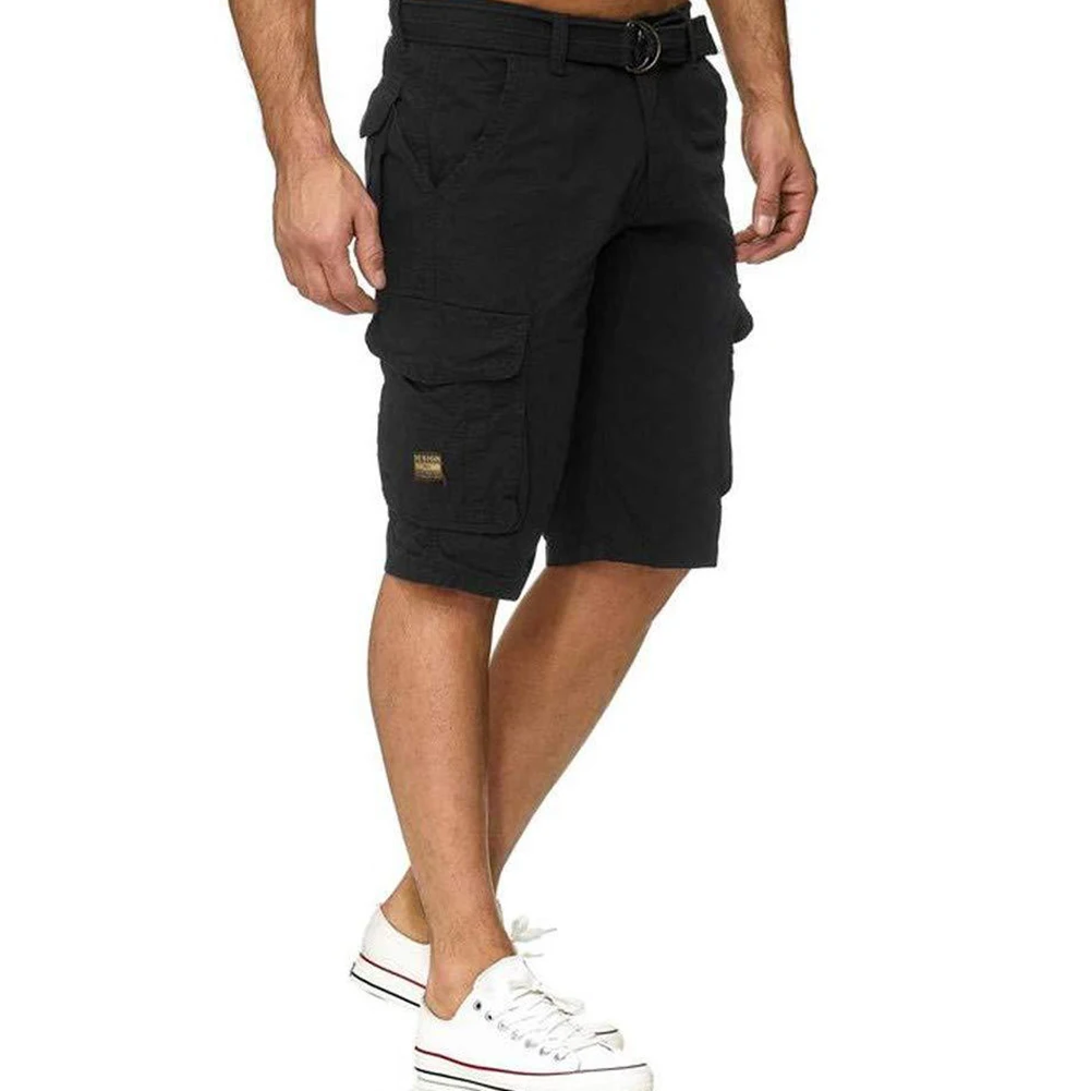 Мужские Мульти-карманные военные камуфляжные спортивные карго шорты пятые брюки с поясом на талии