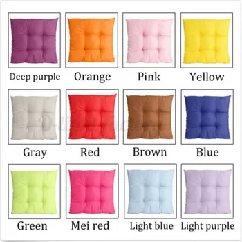 

New Cushion Chair Seat Pad 40CM 40CM Square Zipper Design Hang Rope Design Indoor Outdoor Dining Cushion Solid Thick Soft 2020