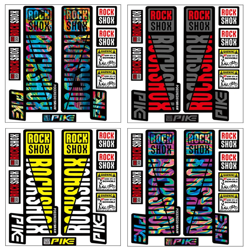 ROCKSHOX Front Fork Decals Bicycle MTB Road Rock Shox PIKE Stickers Bike DIY Racing Cycling Protect Colorful Film Kit | Спорт и