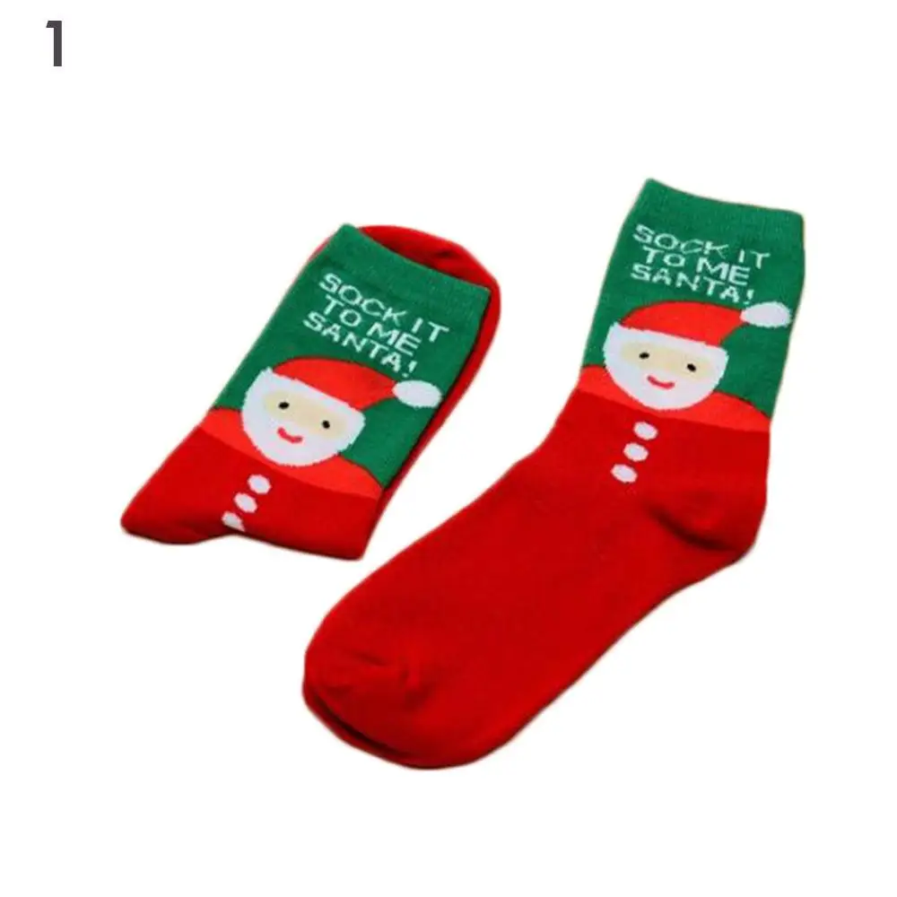 1 пара зимних носков для женщин и мужчин теплые шерстяные носки милые удобные носки с принтом снежинок и оленей Рождественский подарок - Цвет: Синий белый