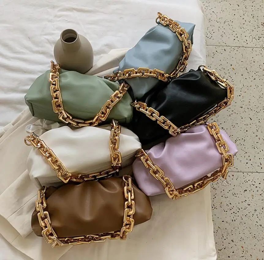 Solid Color Pleated Tote Bag 2022 Fashion New High-quality Soft Leather Women's Designer Handbag Travel Shoulder Bags Armpit Bag