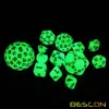 Bescon Super Glowing in Dark Complete Polyhedral RPG Dice Set 13pcs D3-D100, Luminous 100 Sides Dice set 4
