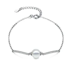 Романтический браслет с жемчугом, Кристаллами, цирконием, для женщин, для дня рождения, вечеринки, хорошее ювелирное изделие, шарм, 925 пробы, Серебряный подарок