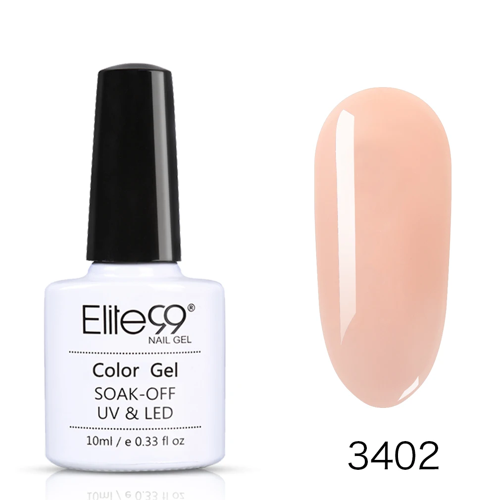 Elite99 10 мл телесного цвета желе УФ-гель для ногтей полупрозрачный Гель-лак Полупостоянный лак для ногтей базовое верхнее покрытие Gellak - Цвет: 3402