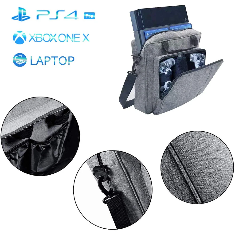 Сумка Slim Game System для PS4/PS4 Pro портфель из холщовой ткани с плечевым ремнем хранения и