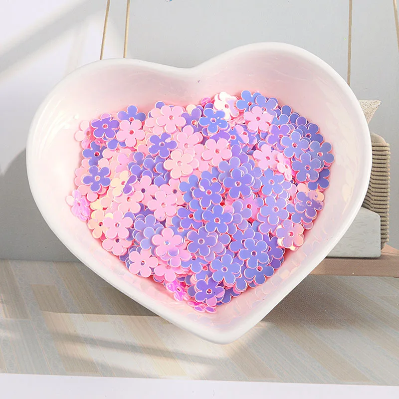 10g/Bag 7mm Golden Light Five Plum Blossom Shape Sequins PVC Paillette DIY Craft Sewing Wedding Clothing Lentejuelas Accessories