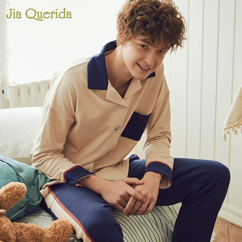 2020 New 100% Cotton Homeclothes Homesuit Buttons Front Pocket Long Sleeve Long Pants Turn Down Collar Pajamas for Man and Woman 2020 New 100% Cotton Homeclothes Homesuit Buttons Front Pocket Long Sleeve Long Pants Turn Down Collar Pajamas for Man and Woman