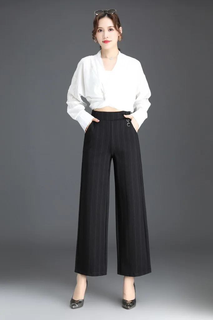 

WOMEN'S Pants Fashion Loose Pants Casual Trousers Middle-aged WOMEN'S Pants 2019 New High Waist Loose-Fit Straight-leg Pants Pen
