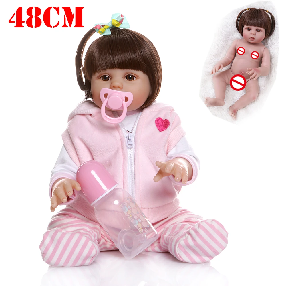 Poupee Renaissante Rose En Silicone Pour Bebe Jouet De Bain Etanche Avec Robe De Cochon Rose Cadeau 48cm Aliexpress