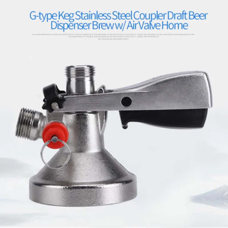 

G-Type Keg Stainless Coupler Draft Beer Dispenser Home Wine Brew +Air Valve Kit