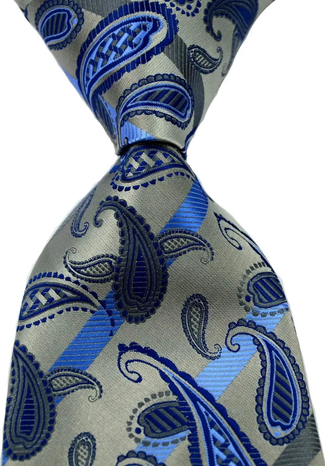 Мужской галстук в полоску, шелк, Пейсли, оранжевый, синий, фиолетовый, жаккардовый, вечерние, для свадьбы, тканый, модный, дизайнерский галстук - Цвет: as photo