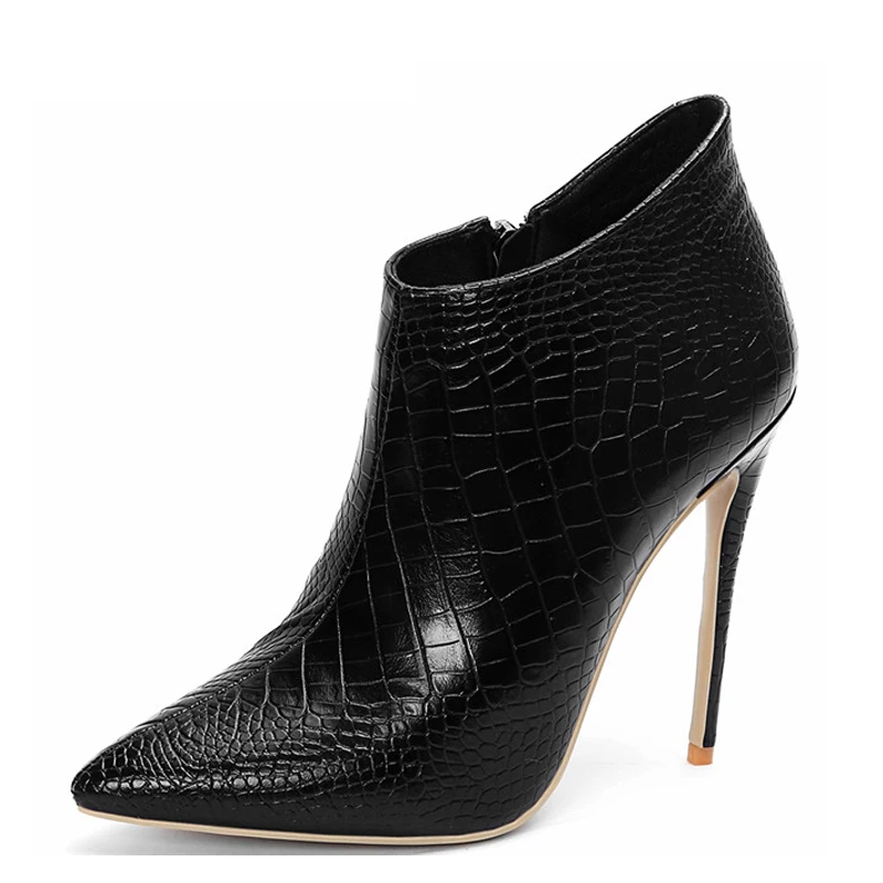 

YECHNE Winter Woman Ankle Boots Genuine Leather Women's Chelsea Boots Lace Up Black White Plus Size 43 Genuine Leather Shoes