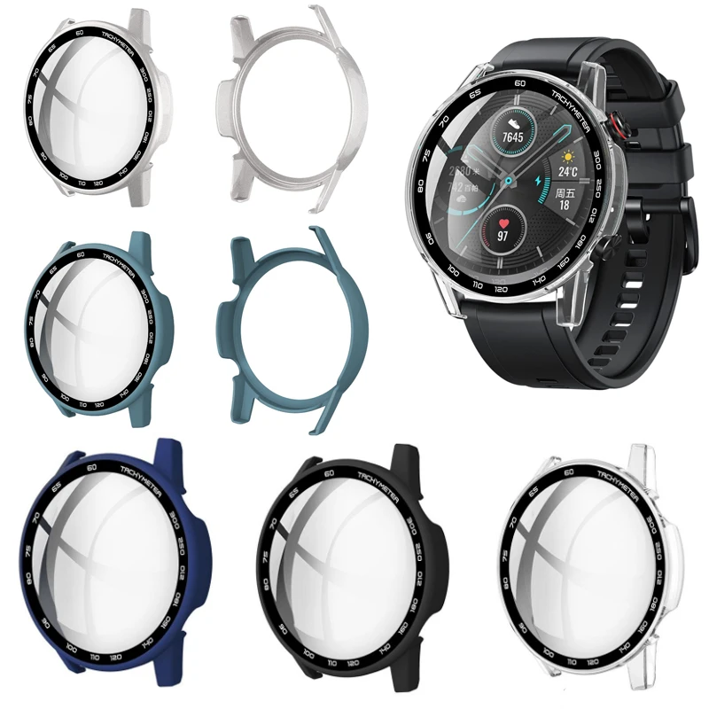 

Hard Edge Glass Screen Protector Case Shell Frame For Huawei Honor Magic Watch 2 46MM Magic2 Protective Bumper Cover Accessories