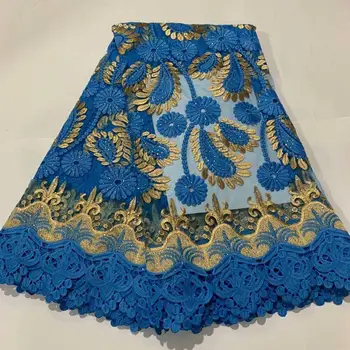 

Sky blue French net lace African tulle lace fabric for party&wedding dress ZQN306(5yards/pc)