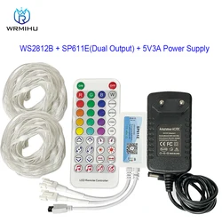 Guirlande lumineuse LED RGB adressable individuellement 38 touches IR Music APP, décoration de Festival intelligent, DC5V WS2812B SP611E 3m 5m 10m 