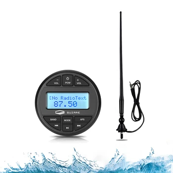 

GUZARE Waterproof Marine Stereo Audio Bluetooth Radio Receiver Car MP3 Player+FM AM Antenna For Yacht ATV UTV Tractor Motorcycle
