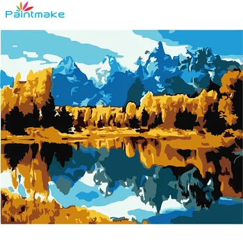 

Paintmake Landscape DIY Paint By Numbers Forest Oil Painting On Canvas For Home Room Decoration Wall Art Picture Gifts