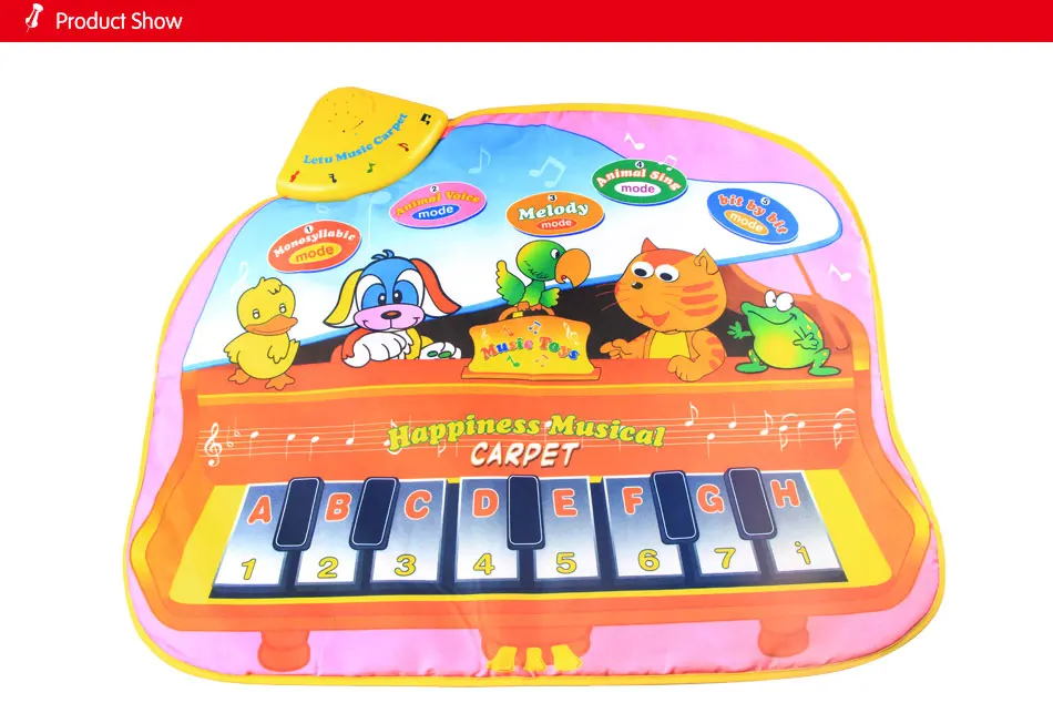 Пианино игрушки 72x58 см Животные Голосовой музыкальный коврик 5 Режим ковёр с дизайном «пианино» Мелодия коврик музыкальный коврик Ранние развивающие игрушки для детей