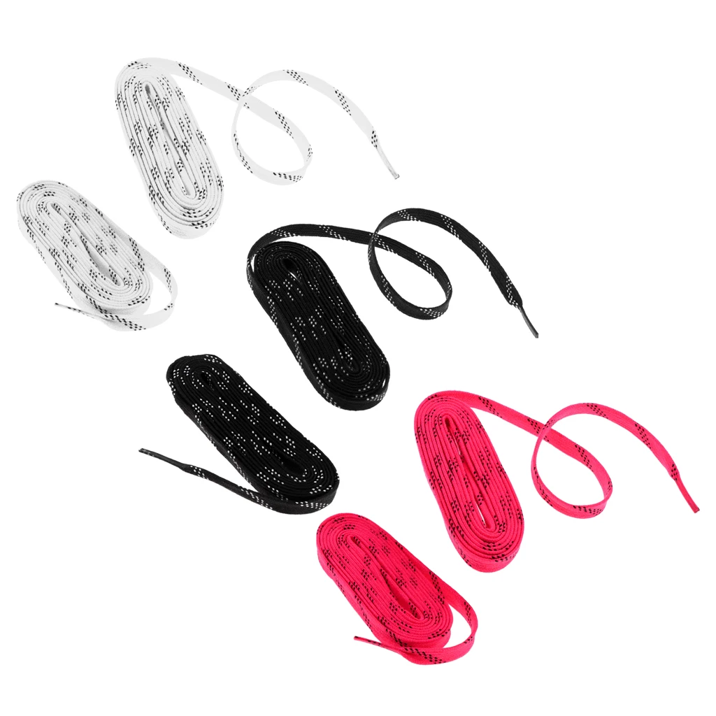 3 Pairs Ice Hockey Skate Flat Laces Shoelace Skating Inline Accessories Black White Red