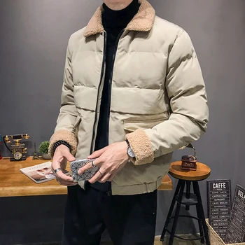 

Fashion Winter Jacket Men Warm Thick Windbreaker Fleece Collar Coat High Quality Parkas Casual Slim Fit Overcoat Clothes
