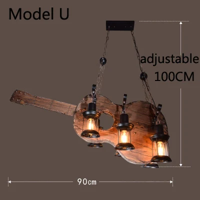Ретро Бар промышленная ветровая люстра Лофт твердая древесина личность Ресторан Бар промышленный Кофейня промышленная люстра - Цвет корпуса: Model U