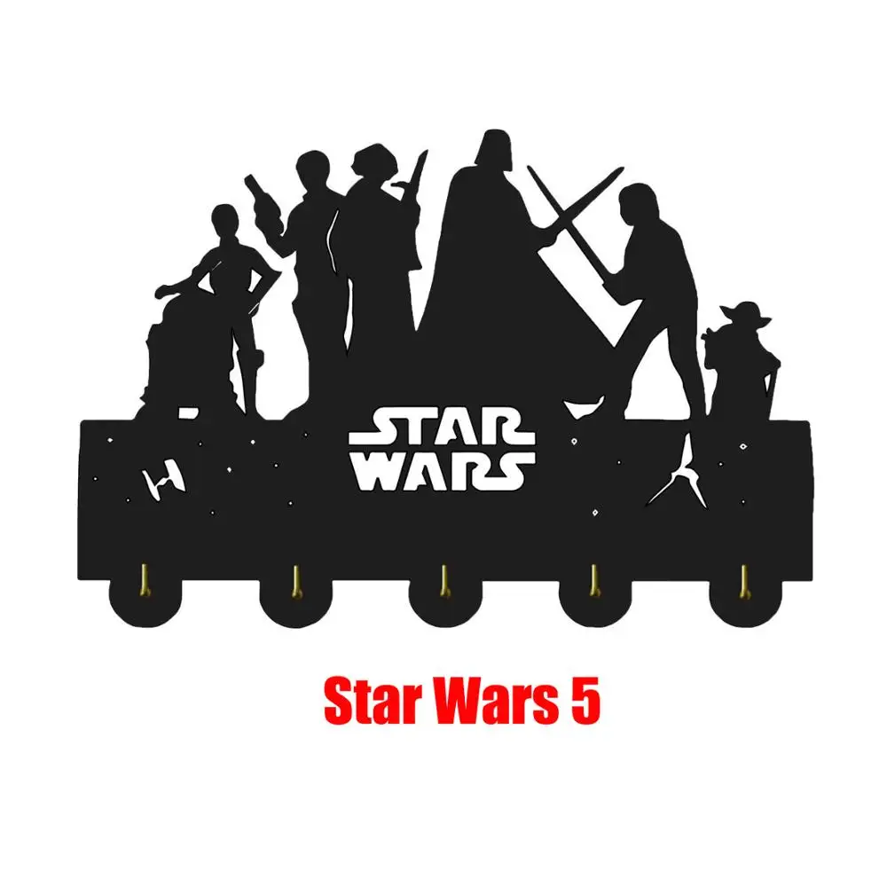 Star Wars 5 Настенная вешалка Star Wars, настенная вешалка, стойка для ключей, держатель для ключей, персональный подарок для дома, подарок на свадьбу - Цвет: Star Wars 5