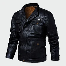 Новая кожаная куртка мужская повседневная мотоциклетная крутая куртка мужская зима осень мода мульти-карман PU пальто брендовая одежда ML337