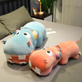 

1pc 40-60cm cute hippo plush pillow sleeping pillow filled soft down cotton animal pillow cute toy birthday child Christmas gift