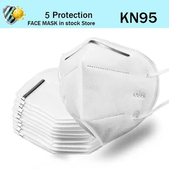 

In Stock 50PCS KN95 Mask Face Protective masks Anti dust 5 Layers Filter Earloop Dustproof Mask Fast Shipping 12 hours
