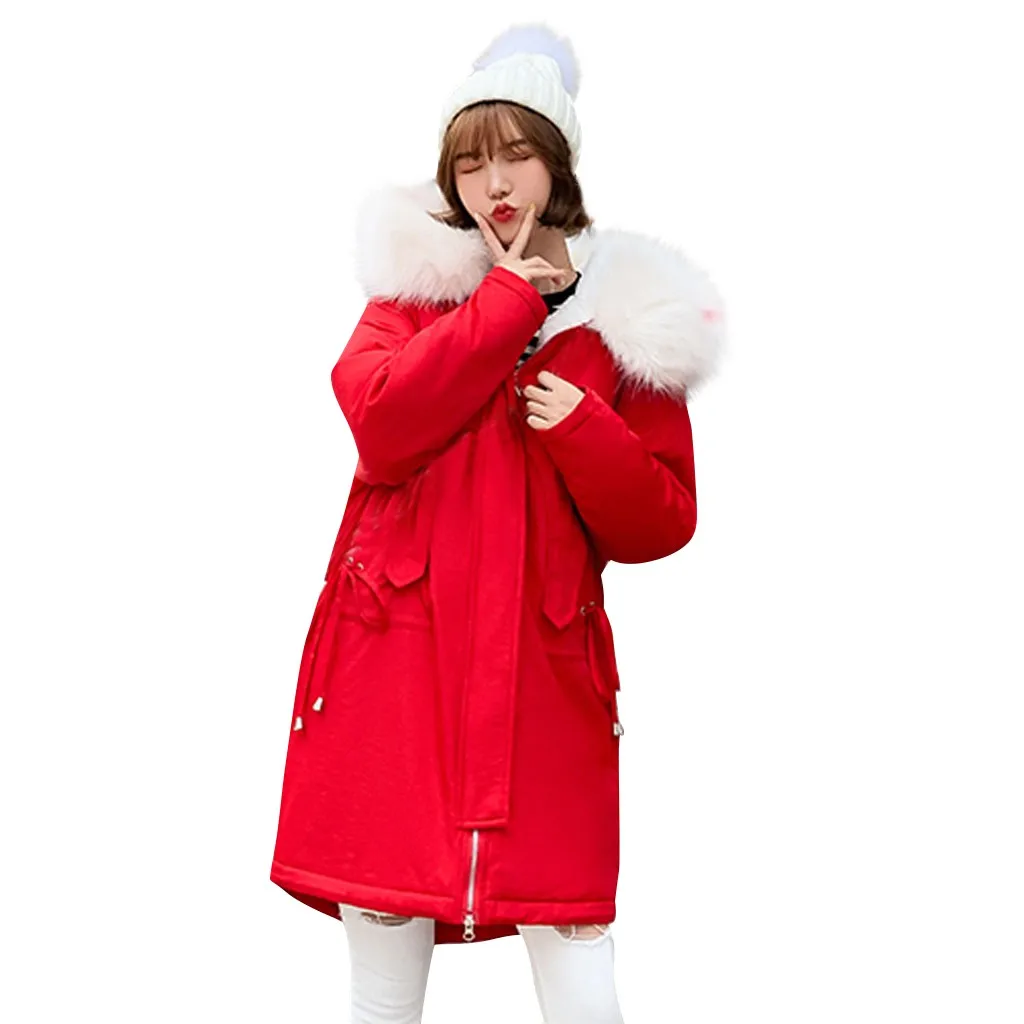 KANCOOLD пальто, модная верхняя одежда с капюшоном и длинным рукавом, с хлопковой подкладкой, карманами, бандажные карманы, новые пальто и куртки для женщин 2019Sep26