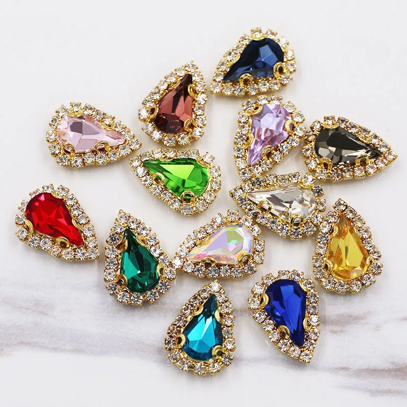 8x13mm 20 개/가방 faltback 크리스탈 버튼, AAA 유리 크리스탈 골드 자료 diy/의류 액세서리에 대 한 모조 다이아몬드에 바느질