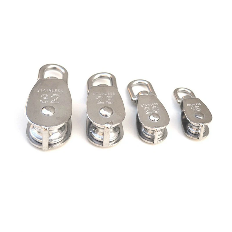 M20/M15 Stainless Steel Pulley Rope Pully Lifting Wheel Swivel Block Lifting 