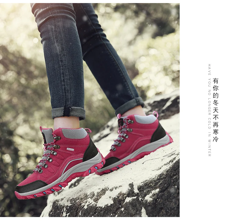 WOWEI Zapatos de Senderismo Mujer Al Aire Libre Impermeable Antideslizantes Escalada Trekking Sneakers Zapatos de Montaña 36-47 EU 