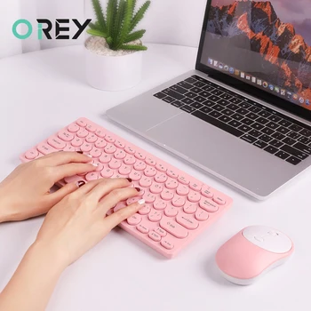 

2.4G Wireless Round Keycup Keyboard Mouse Kit Wireless Silent Gaming Keyboard Mouse For Macbook Pro Air Tablet PC Gamer Laptop
