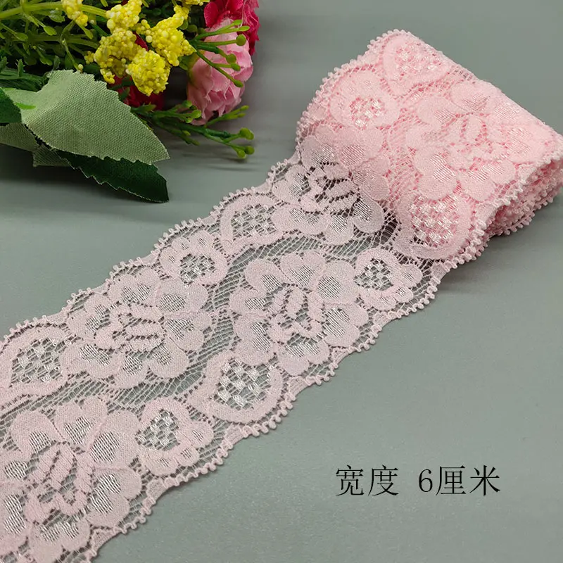 Ruban Dentelle élastique Multicolore 15 Cm De Large - Motif Roses Et Fleurs Vintage - 3 Mètres - Pour Couture, Décoration