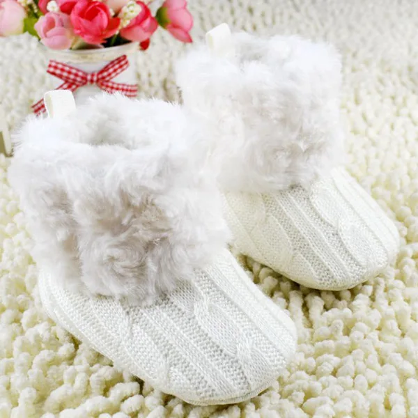 Шерстяной для девочки; зимние ботинки из искусственного флиса с бантом; детская теплая шерстяная обувь на мягкой подошве; Размеры 3-18 м - Цвет: B3