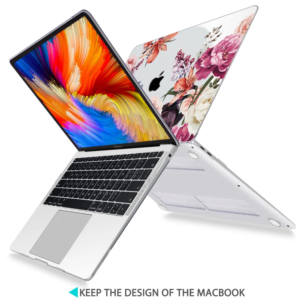 Floral Soft-touch plástico rígido caso capa para