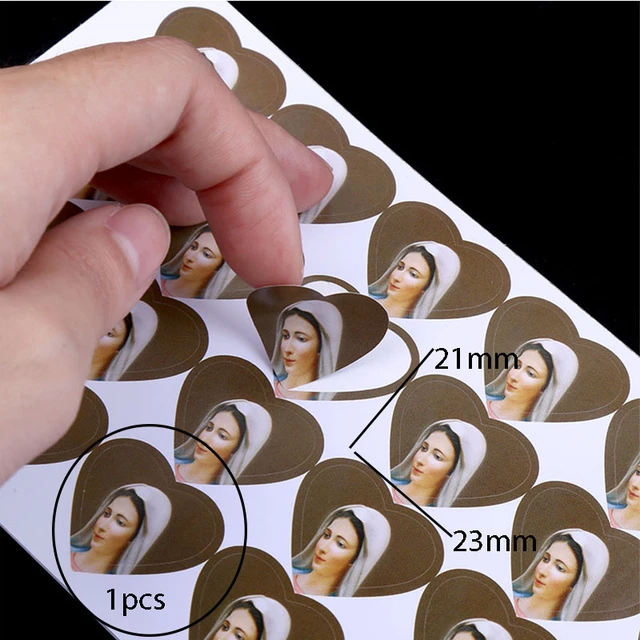 120pcs/heart-shaped religious Catholic stickers drawings, Christian  stickers printing stickers decorative stickers 23x21mm - AliExpress