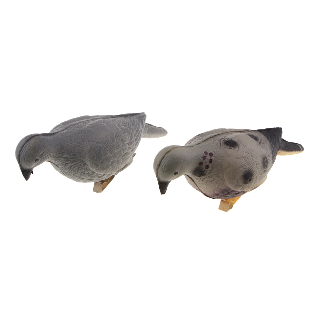 

2pcs Hunting 3D Realistic Pigeon Decoy with Clip Full Body Bird Scarer Scarecrow Hunting Decoy